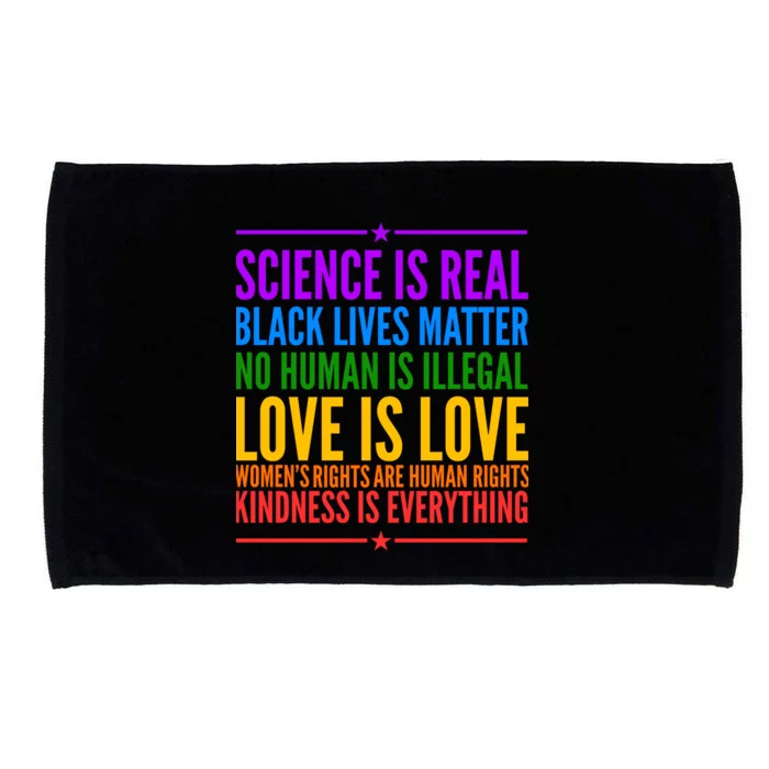 Science Is Real Black Lives Matter Love Is Love Microfiber Hand Towel