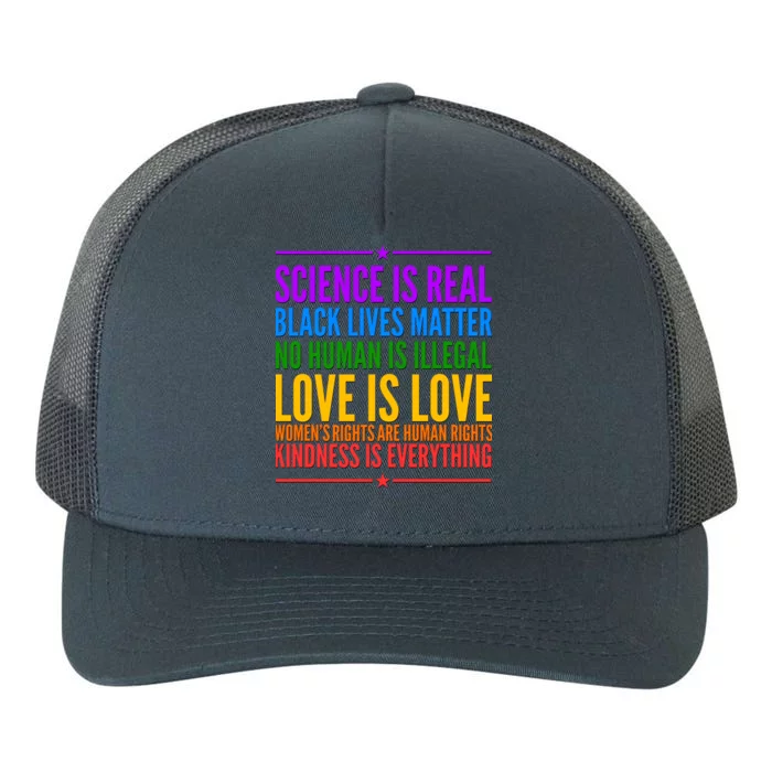 Science Is Real Black Lives Matter Love Is Love Yupoong Adult 5-Panel Trucker Hat