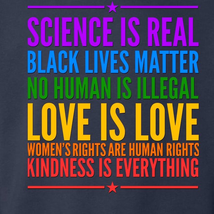 Science Is Real Black Lives Matter Love Is Love Toddler Hoodie