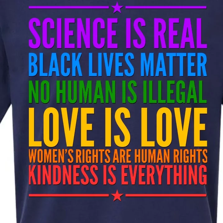 Science Is Real Black Lives Matter Love Is Love Sueded Cloud Jersey T-Shirt