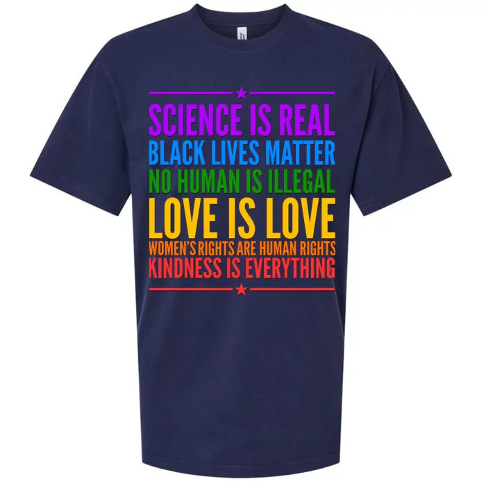 Science Is Real Black Lives Matter Love Is Love Sueded Cloud Jersey T-Shirt