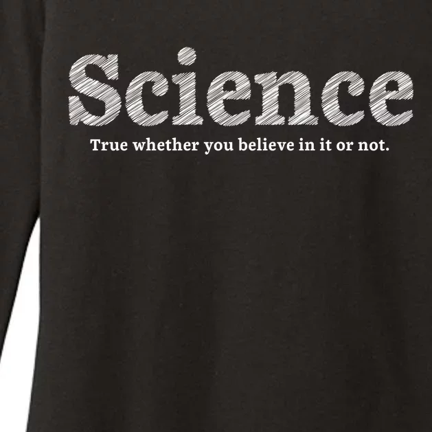 Science Is True Womens CVC Long Sleeve Shirt