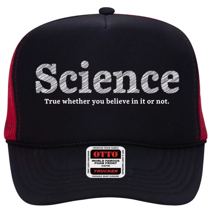 Science Is True High Crown Mesh Trucker Hat