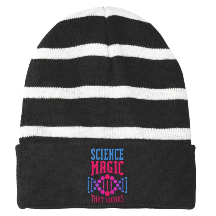 Science Magic That Works Striped Beanie with Solid Band