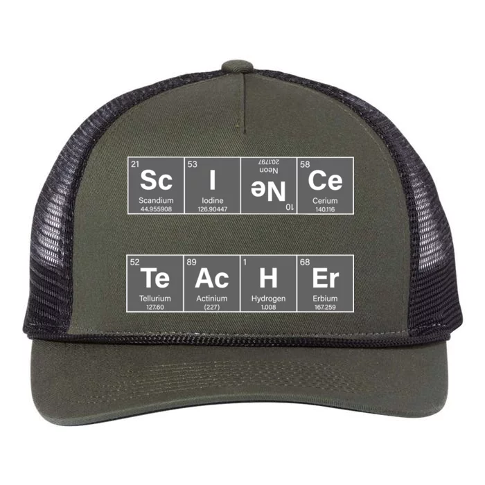 Science Teacher Periodic Table Logo Retro Rope Trucker Hat Cap