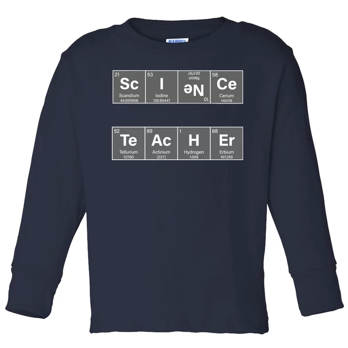 Science Teacher Periodic Table Logo Toddler Long Sleeve Shirt