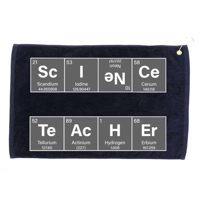 Science Teacher Periodic Table Logo Grommeted Golf Towel