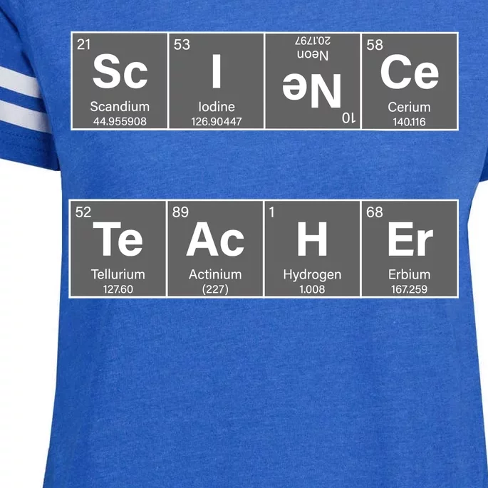 Science Teacher Periodic Table Logo Enza Ladies Jersey Football T-Shirt