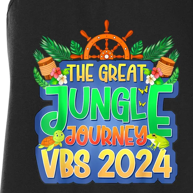 Summer Camp Jungle Journey Vbs 2024 Vacation Bible School Women's Racerback Tank