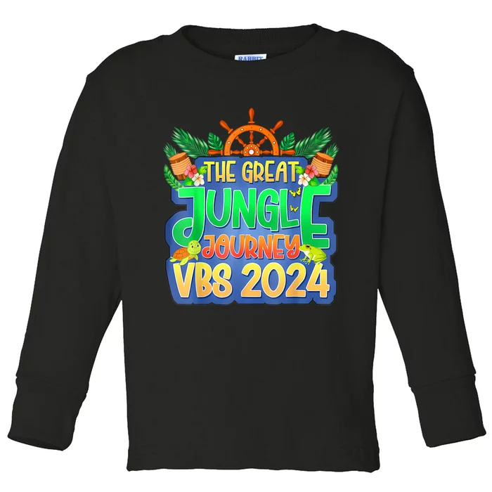 Summer Camp Jungle Journey Vbs 2024 Vacation Bible School Toddler Long Sleeve Shirt