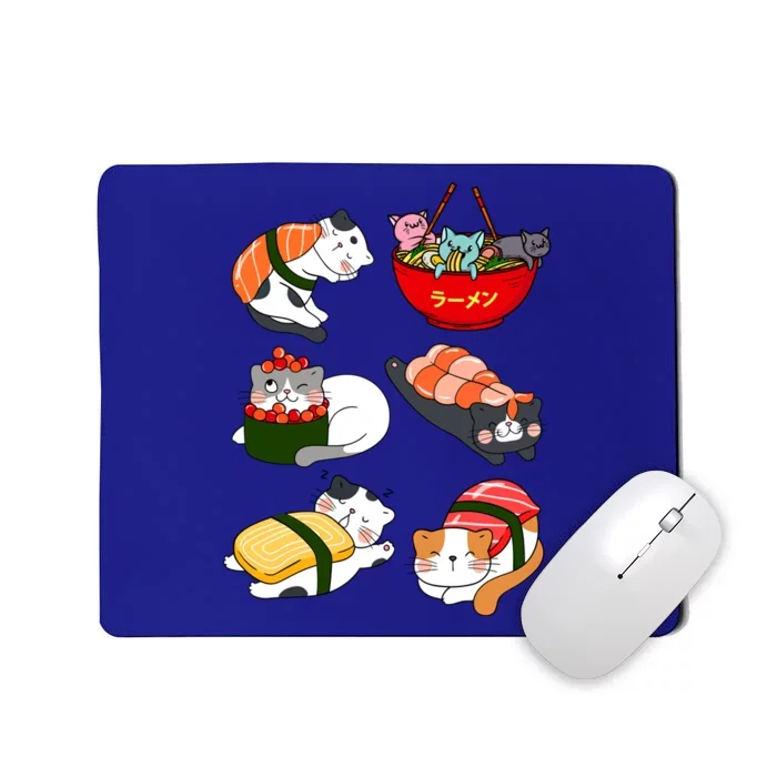 Sushi Cats Japanese Anime Kawaii Neko Lover Sushi Funny Great Gift Mousepad