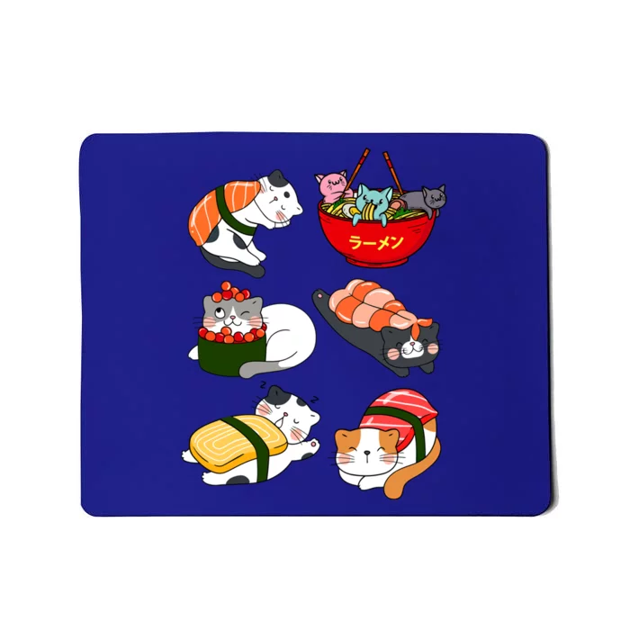 Sushi Cats Japanese Anime Kawaii Neko Lover Sushi Funny Great Gift Mousepad