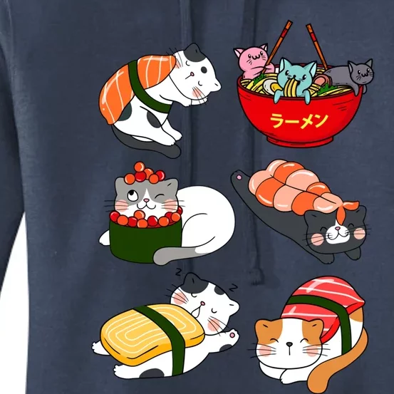 Sushi Cats Japanese Anime Kawaii Neko Lover Sushi Funny Great Gift Women's Pullover Hoodie