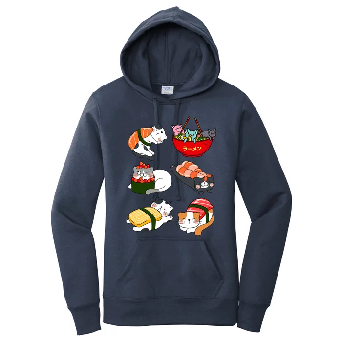 Sushi Cats Japanese Anime Kawaii Neko Lover Sushi Funny Great Gift Women's Pullover Hoodie