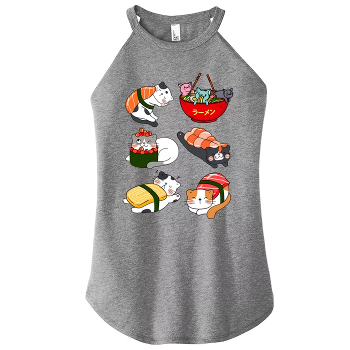 Sushi Cats Japanese Anime Kawaii Neko Lover Sushi Funny Great Gift Women’s Perfect Tri Rocker Tank