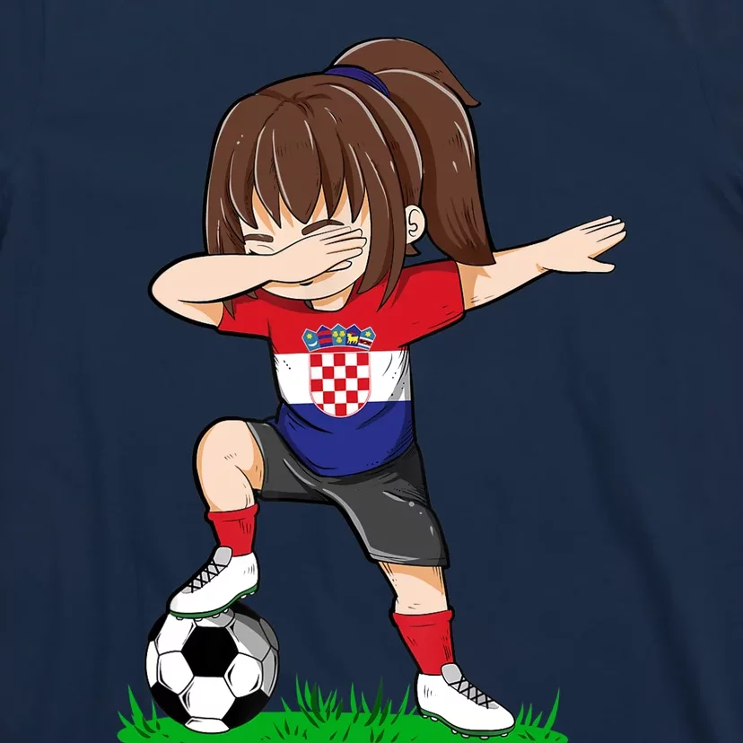 Soccer Croatia Jersey Croatian Flag Football Girls Dab T-Shirt