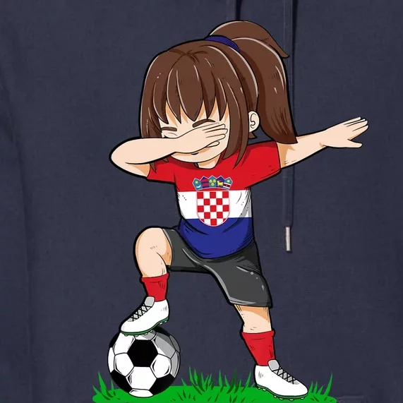 Soccer Croatia Jersey Croatian Flag Football Girls Dab Premium Hoodie