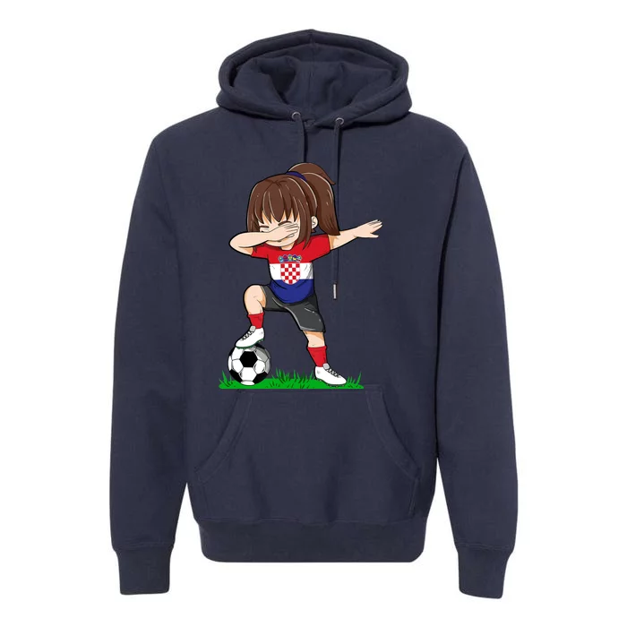 Soccer Croatia Jersey Croatian Flag Football Girls Dab Premium Hoodie