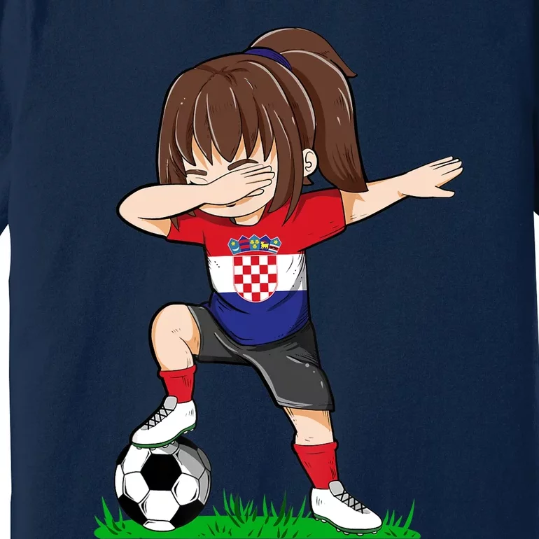 Soccer Croatia Jersey Croatian Flag Football Girls Dab Premium T-Shirt