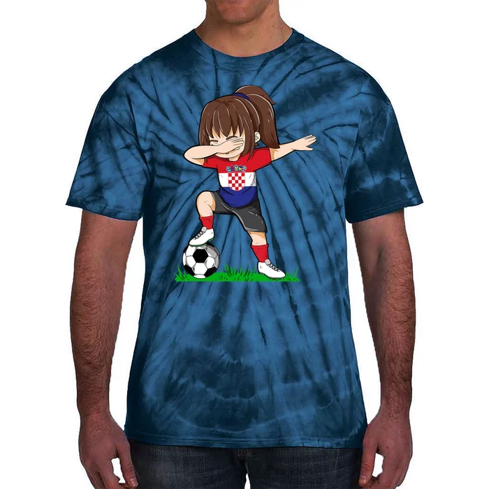 Soccer Croatia Jersey Croatian Flag Football Girls Dab Tie-Dye T-Shirt