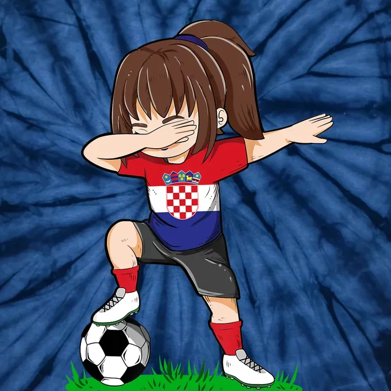 Soccer Croatia Jersey Croatian Flag Football Girls Dab Tie-Dye T-Shirt