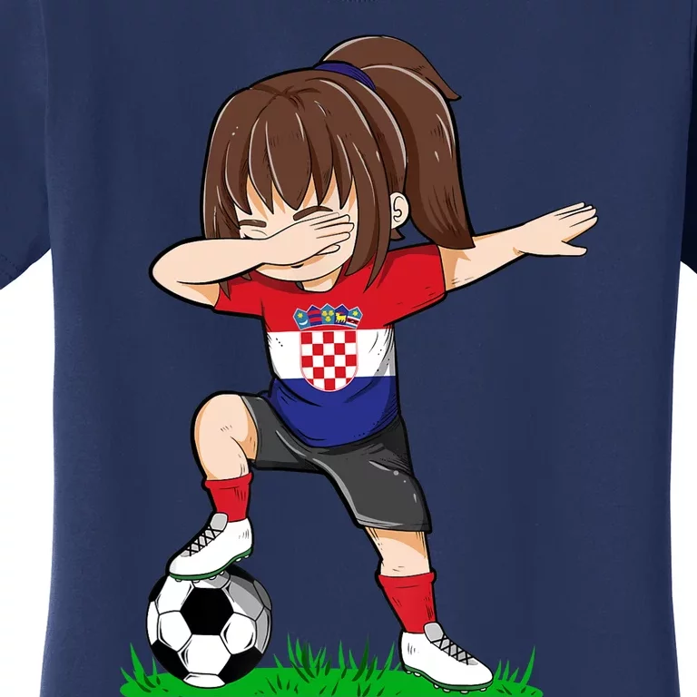 Soccer Croatia Jersey Croatian Flag Football Girls Dab Women's T-Shirt