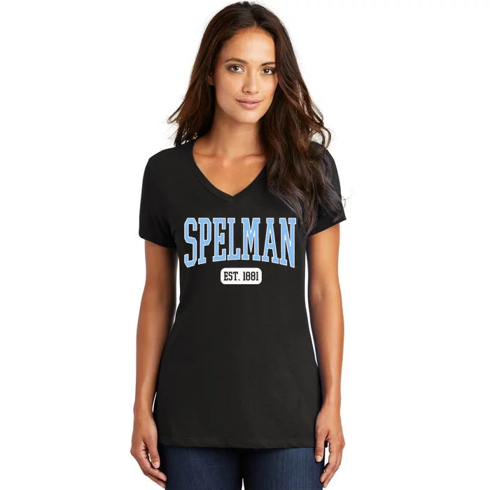 Spelman College Jaguars Est. Date Women's V-Neck T-Shirt