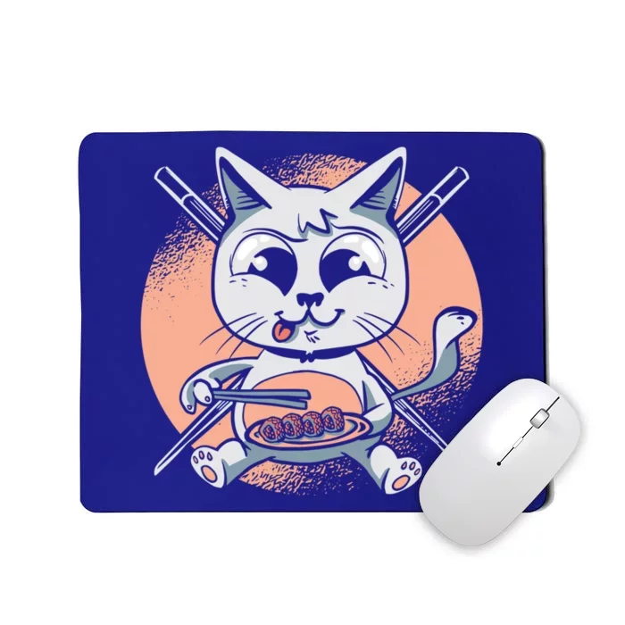 Sushi Cat Japanese Dish Foodie Kitty Lover Sushi Rolls Gift Mousepad