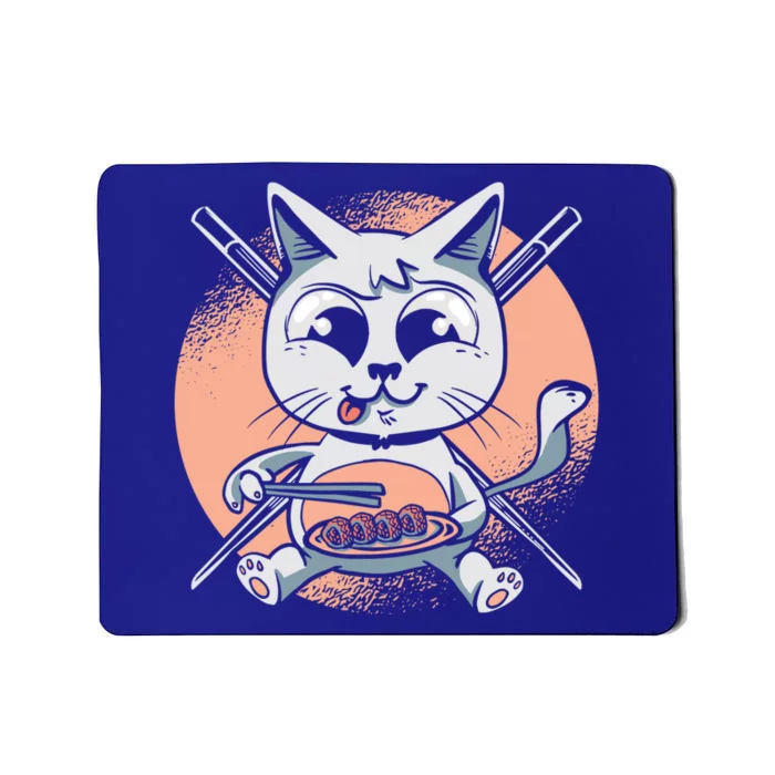 Sushi Cat Japanese Dish Foodie Kitty Lover Sushi Rolls Gift Mousepad