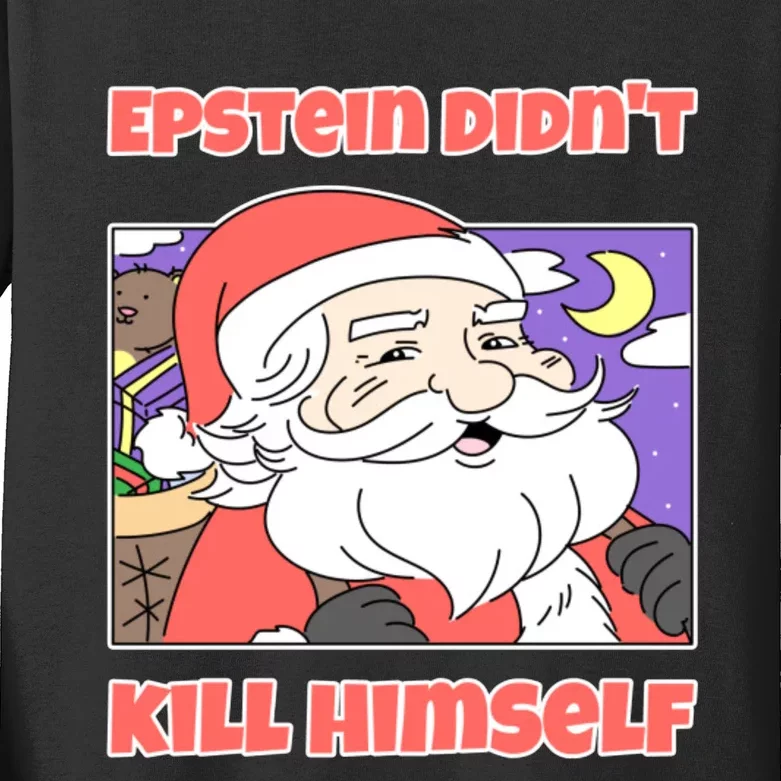 Santa Claus Knows Jeff Epstein DidnT Kill Himself Kids Long Sleeve Shirt