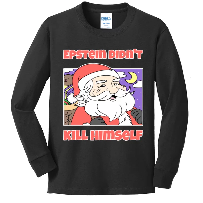 Santa Claus Knows Jeff Epstein DidnT Kill Himself Kids Long Sleeve Shirt