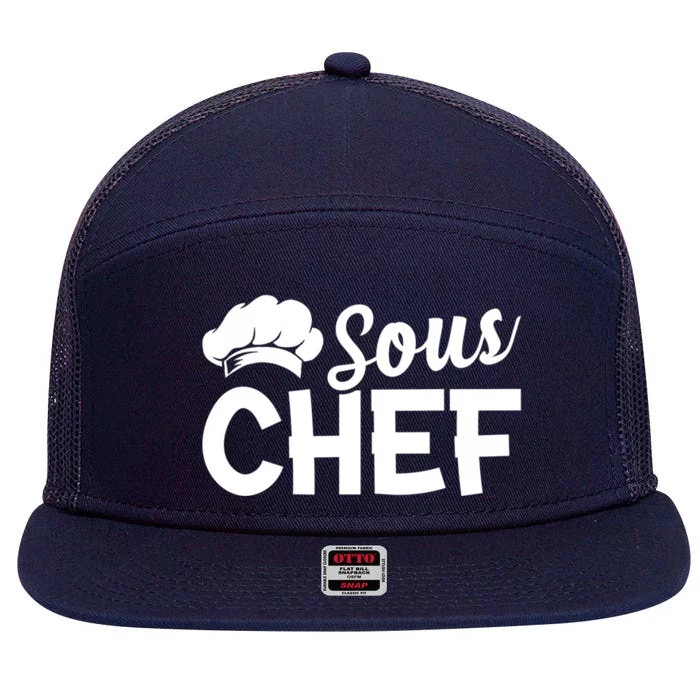 Sous Chef Kitchen Chef Culinary Restaurant Food Cooking Chef Gift 7 Panel Mesh Trucker Snapback Hat