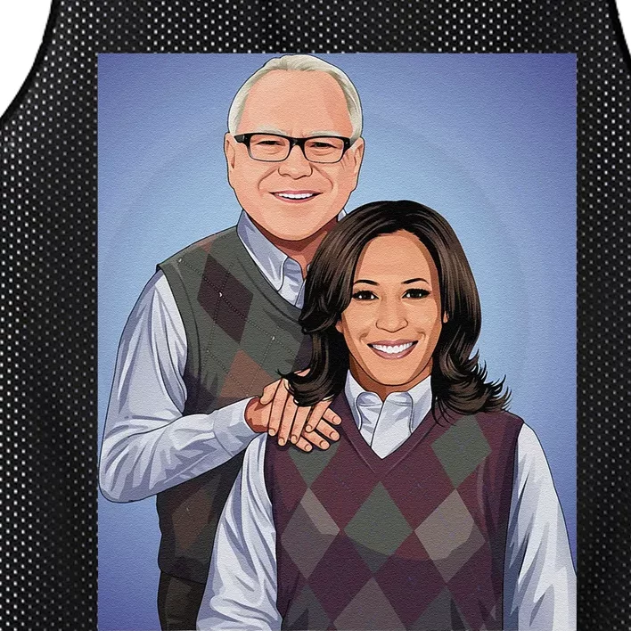 Step Candidates Kamala Harris And Tim Walz 2024 Mesh Reversible Basketball Jersey Tank