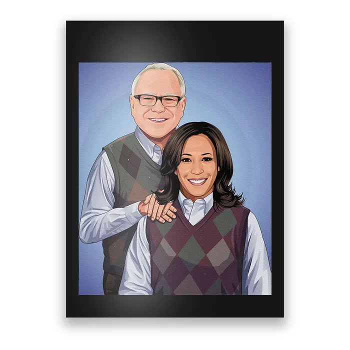 Step Candidates Kamala Harris And Tim Walz 2024 Poster