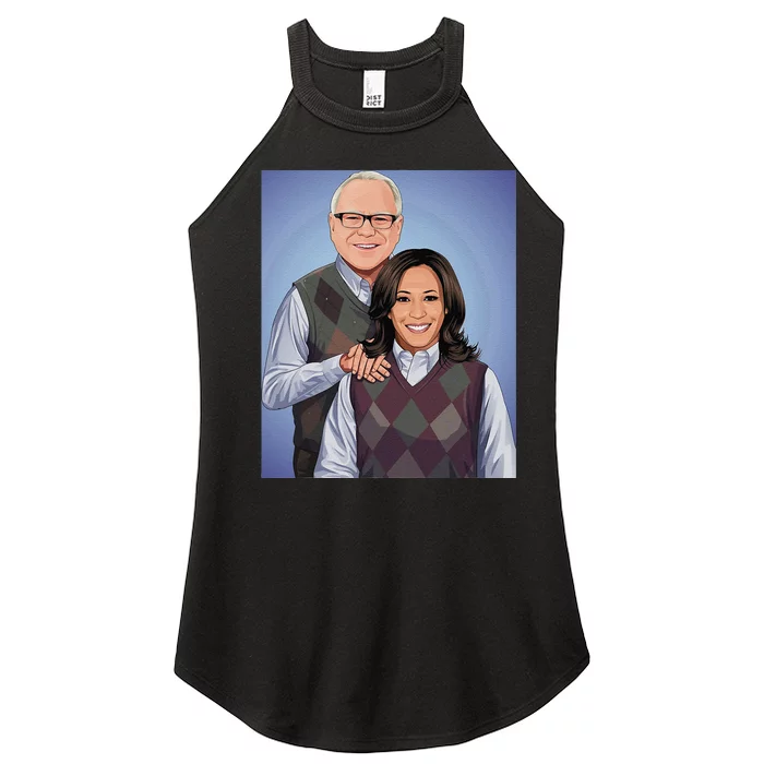 Step Candidates Kamala Harris And Tim Walz 2024 Women’s Perfect Tri Rocker Tank