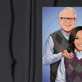 Step Candidates Kamala Harris And Tim Walz 2024 Full Zip Hoodie