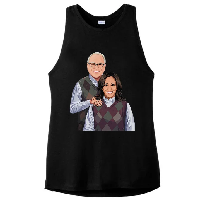 Step Candidates Kamala Harris And Tim Walz 2024 Ladies Tri-Blend Wicking Tank