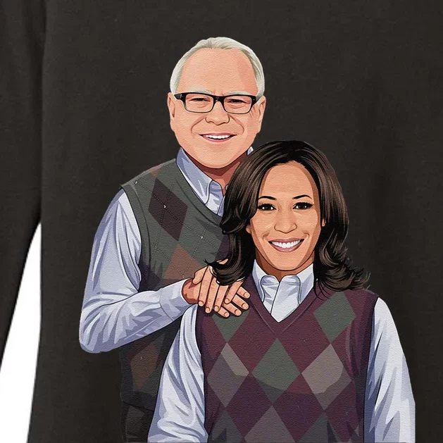 Step Candidates Kamala Harris And Tim Walz 2024 Womens CVC Long Sleeve Shirt