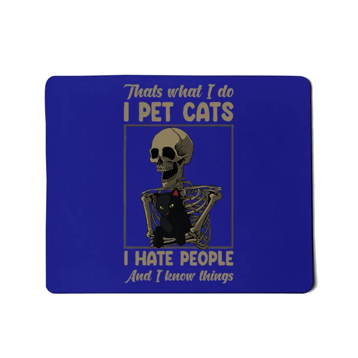 Skeleton Cat Kitten Lover Grumpy Skull Kitty Pet Owner Mousepad