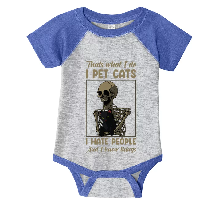 Skeleton Cat Kitten Lover Grumpy Skull Kitty Pet Owner Infant Baby Jersey Bodysuit