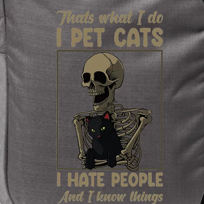 Skeleton Cat Kitten Lover Grumpy Skull Kitty Pet Owner Impact Tech Backpack