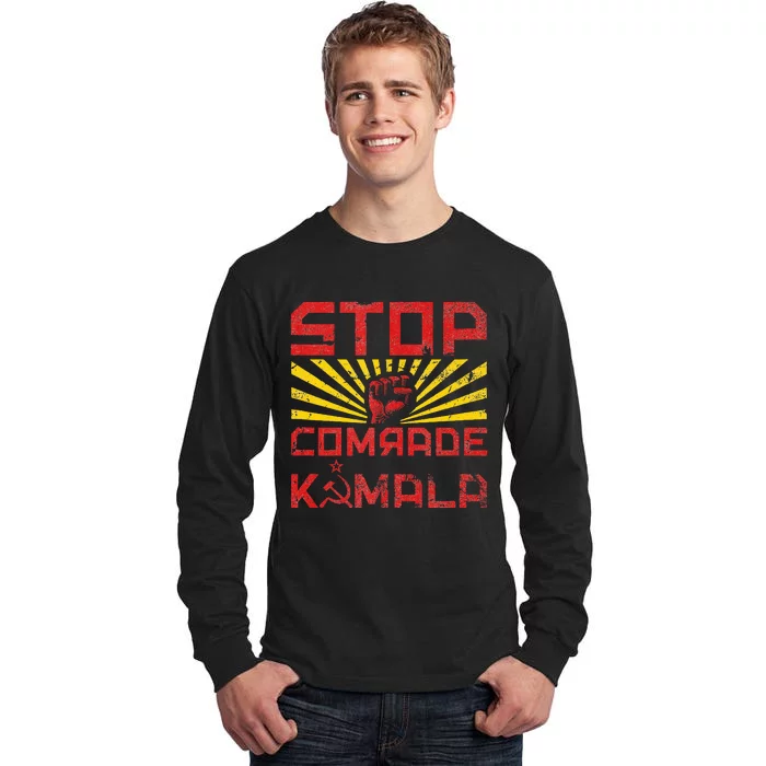 Stop Comrade Kamala Marxist Kamala Tall Long Sleeve T-Shirt