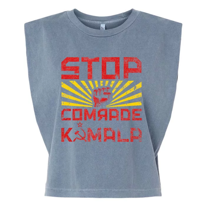 Stop Comrade Kamala Marxist Kamala Garment-Dyed Women's Muscle Tee