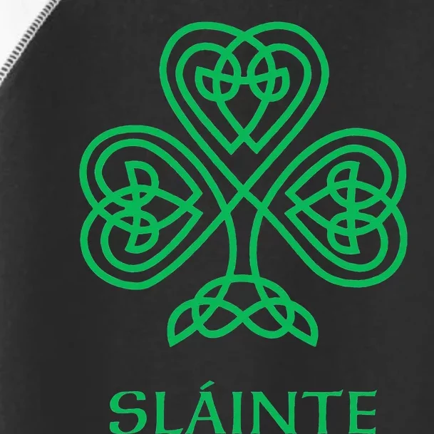 Slainte Celtic Knot Irish Shamrock Green Shamrock Toddler Fine Jersey T-Shirt