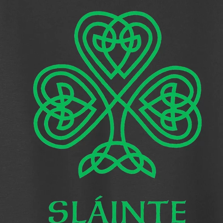 Slainte Celtic Knot Irish Shamrock Green Shamrock Toddler T-Shirt