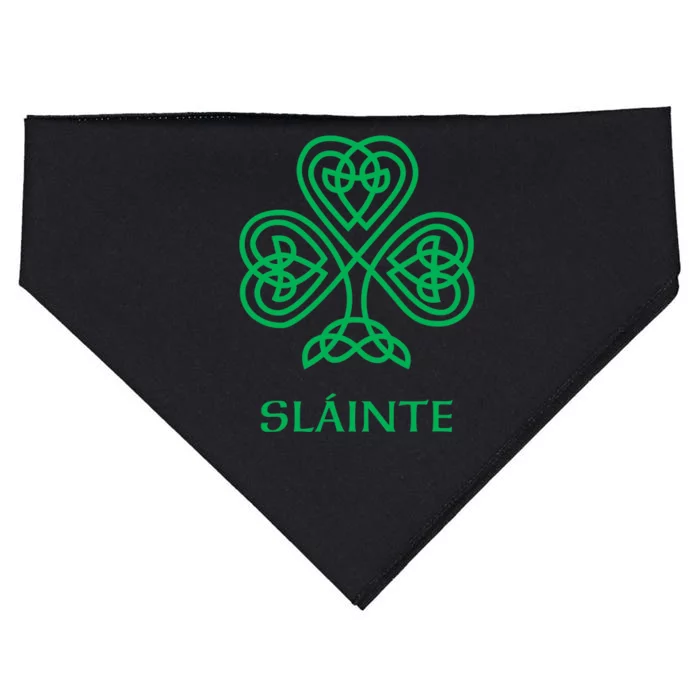 Slainte Celtic Knot Irish Shamrock USA-Made Doggie Bandana