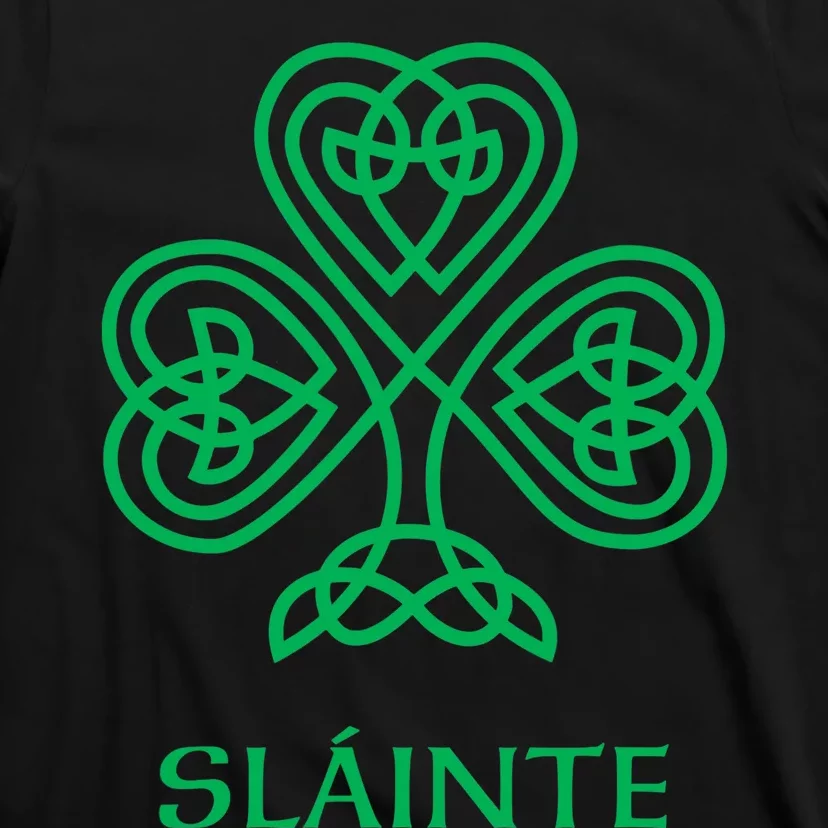 Slainte Celtic Knot Irish Shamrock T-Shirt