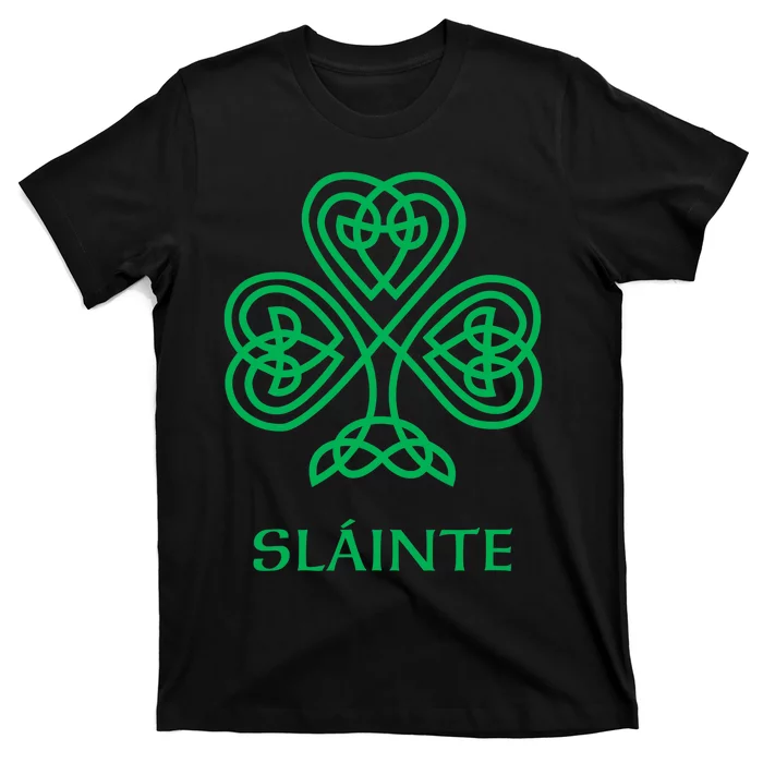 Slainte Celtic Knot Irish Shamrock T-Shirt