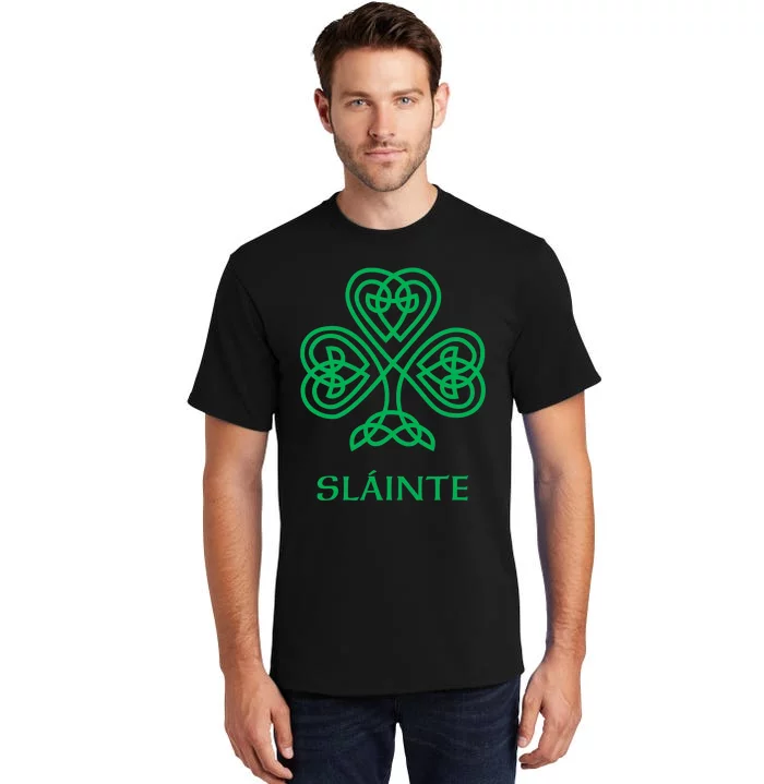 Slainte Celtic Knot Irish Shamrock Tall T-Shirt