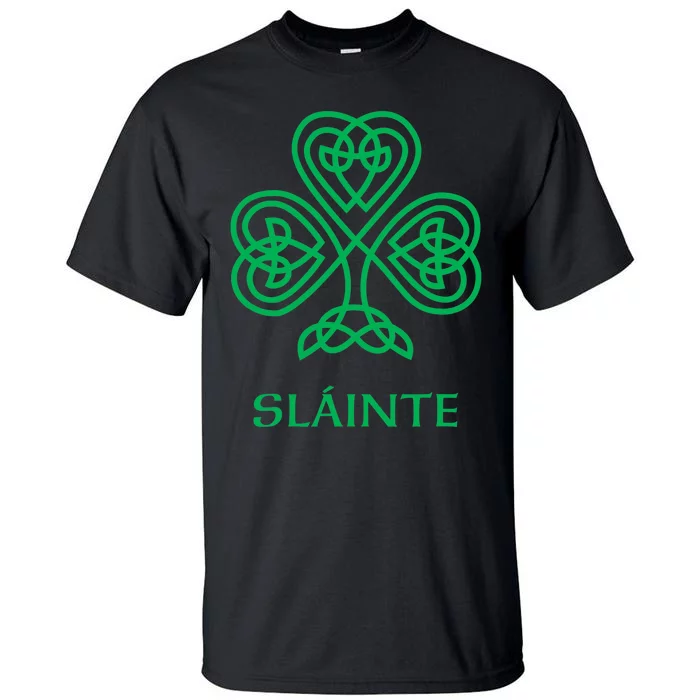 Slainte Celtic Knot Irish Shamrock Tall T-Shirt